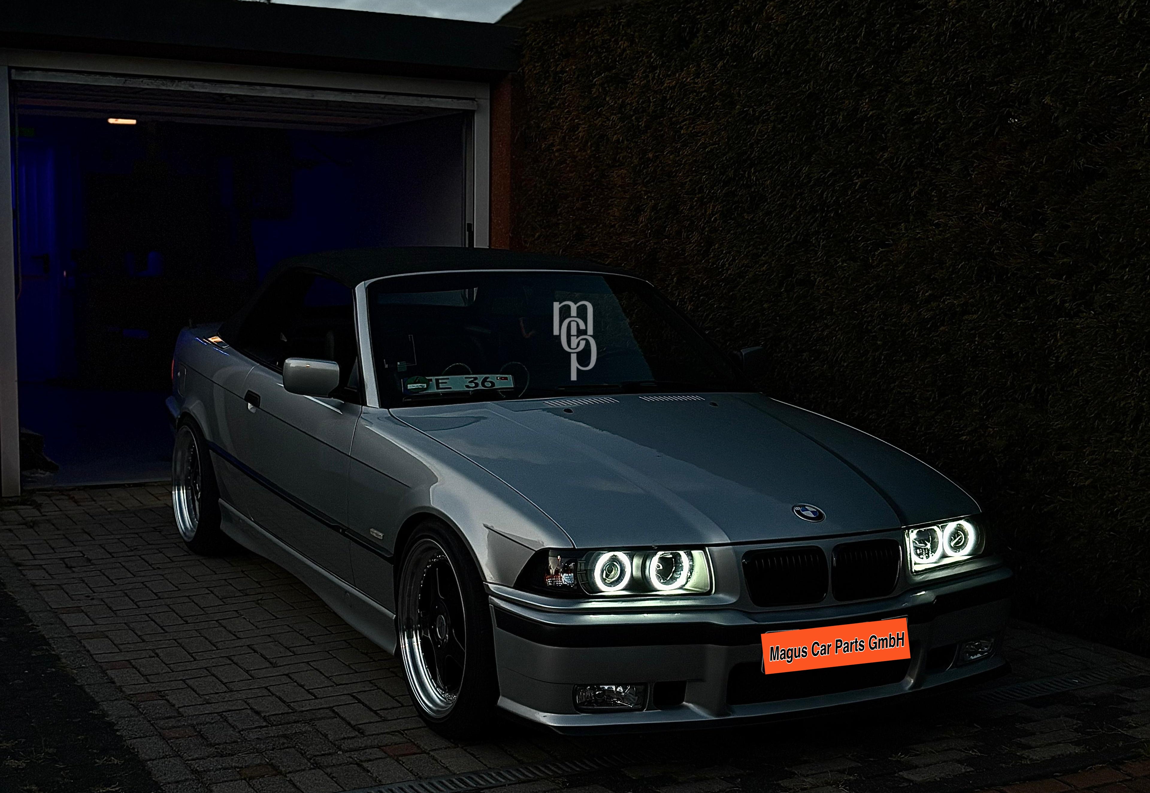 Headlights with CCFL rings for BMW E36 Coupe/Cab., black