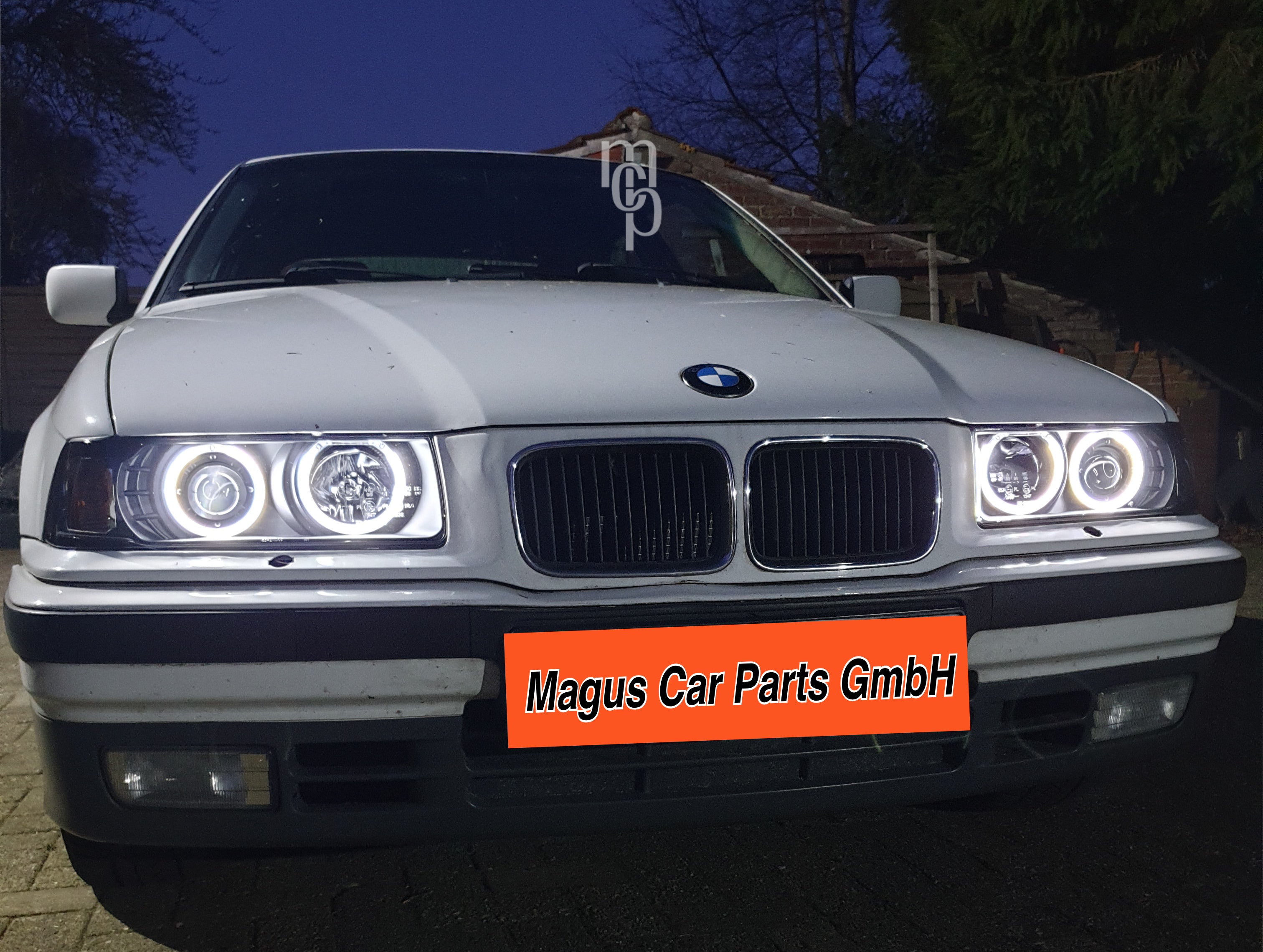 Headlights with CCFL rings BMW E36 Sedan/Touring, black