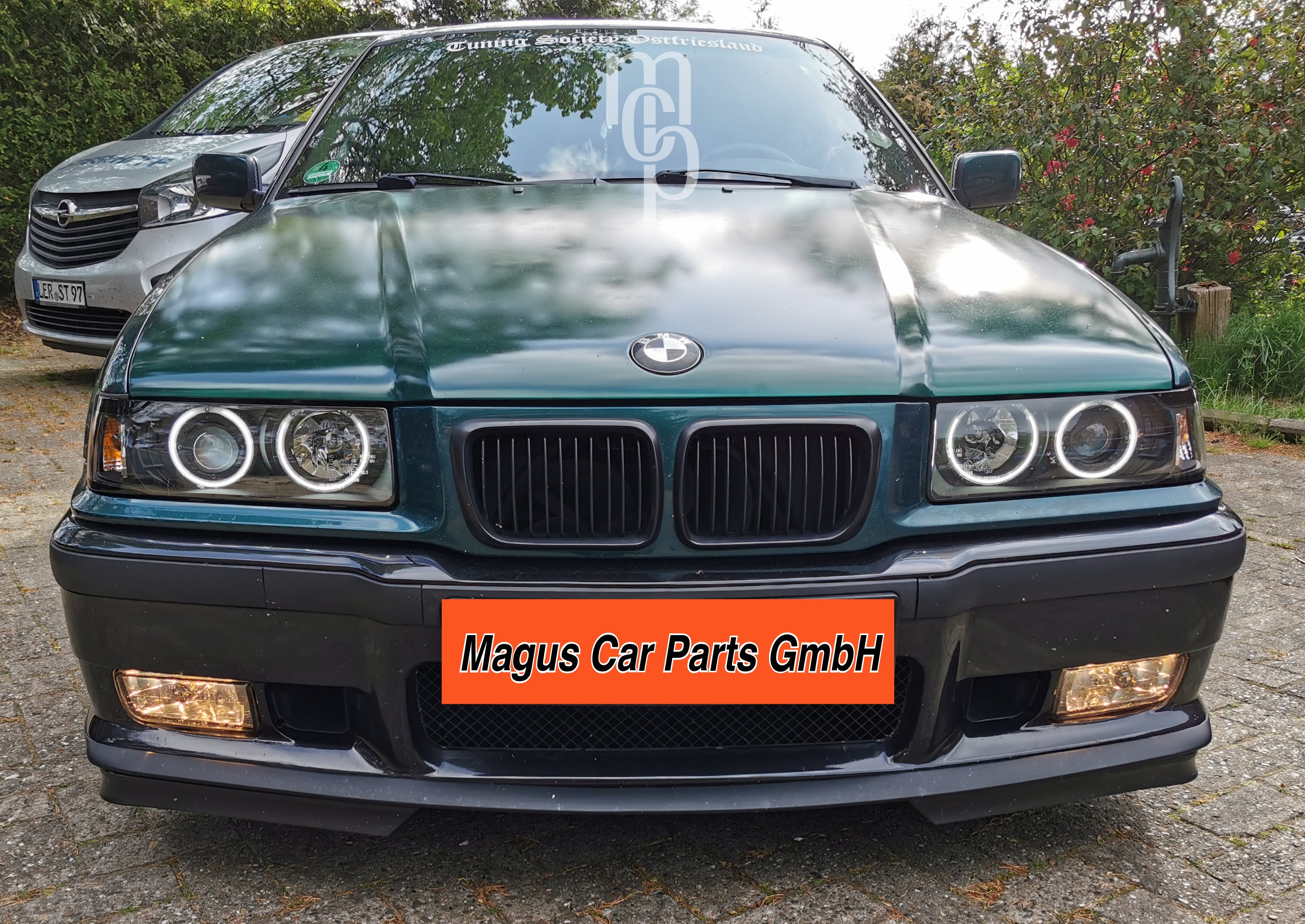 Headlights with CCFL rings BMW E36 Sedan/Touring, black