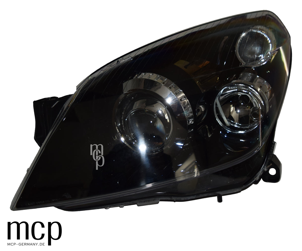 MCP 291105 – Opel Astra H D2S/H7 Scheinwerfer links Schwarz – Echte zusätzliche Studiofront