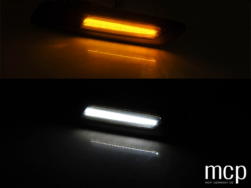 LED Seitenblinker Set für BMW E60/ E90/ E92/ E82 in Schwarz glänzend/Smoke – weitere Ansicht