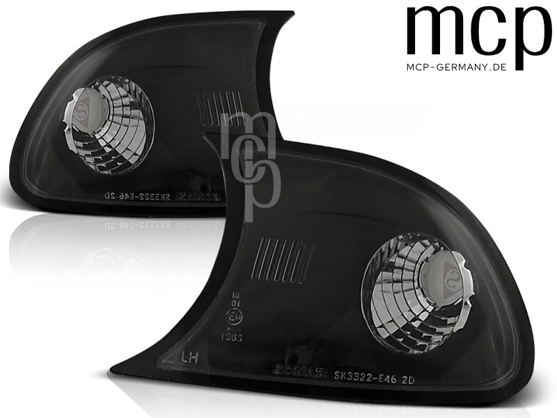 Frontblinker Set für BMW 3er E46 Coupé (04/1999 bis 08/2001) in Schwarz