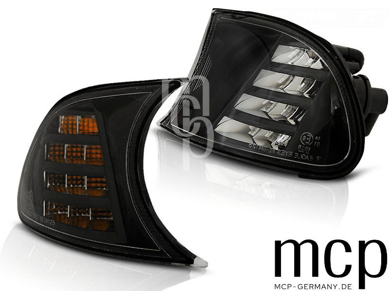 LED Frontblinker Set für BMW 3er E46 Coupé / Cabrio (04/1999 bis 08/2001) in Schwarz