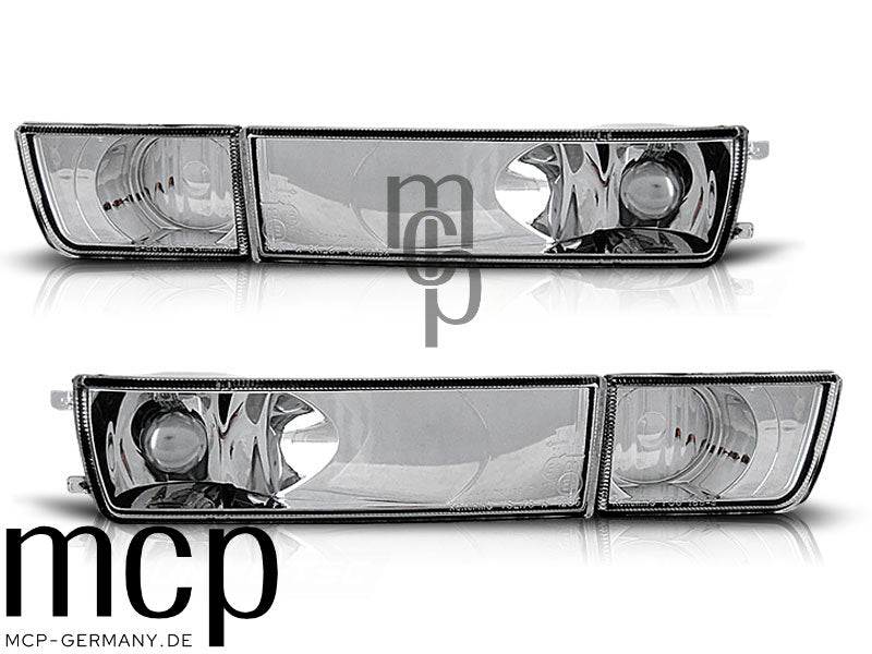 Frontblinker Set mit Blenden für VW Golf 3 / Vento in Chrom