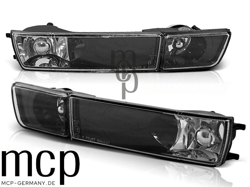 Frontblinker Set mit Nebelscheinwerfern für VW Golf 3 / Vento in Schwarz