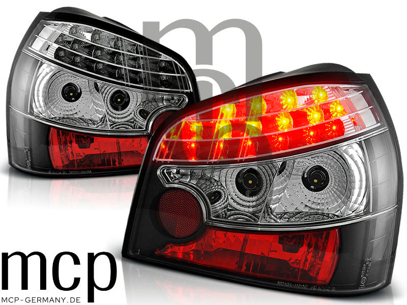 LED Rückleuchten Set für Audi A3 8L (08/96-08/00) in Chrom/Schwarz