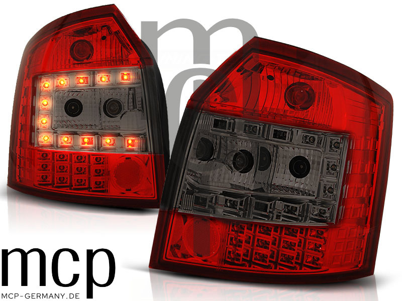 LED Rückleuchten Set für Audi A4 B6 (8E) Avant (10/00 bis 10/04) in Rot/Smoke
