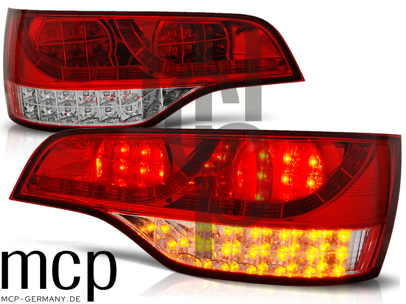 Voll LED Rückleuchten Set für Audi Q7 4L (09/05-03/09) in Rot/Chrom – Ansicht 2