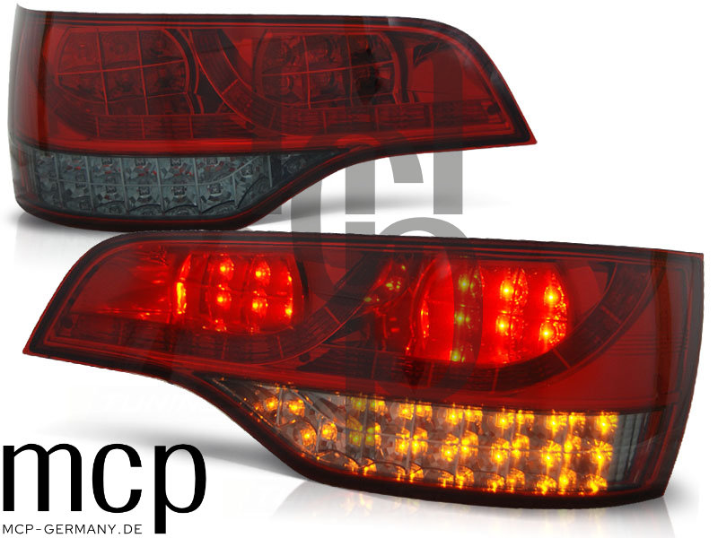 Voll LED Rückleuchten Set für Audi Q7 4L (09/05-03/09) in Rot/Smoke