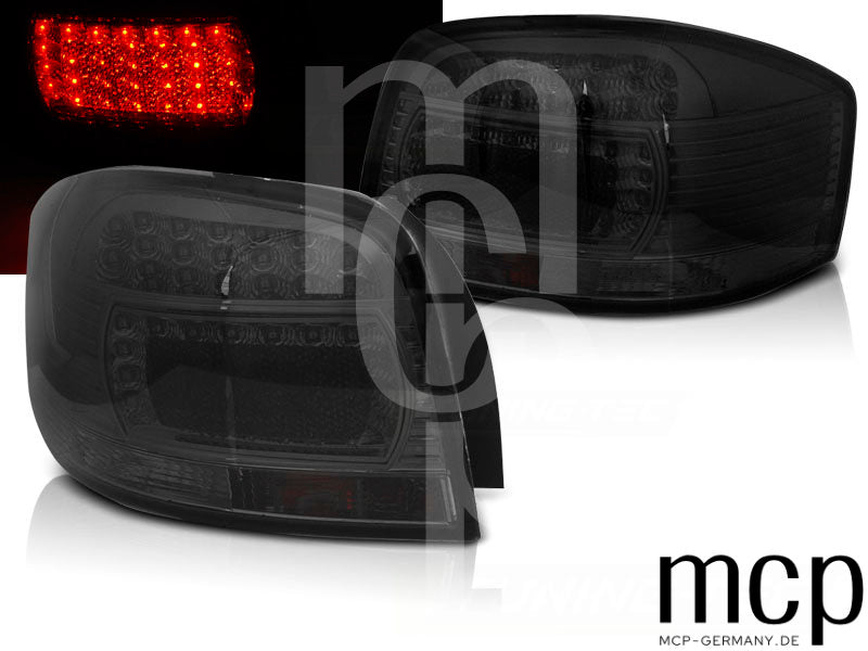 LED Rückleuchten Set für Audi A3 8P 3-Türer (05/03 bis 04/08) in Smoke