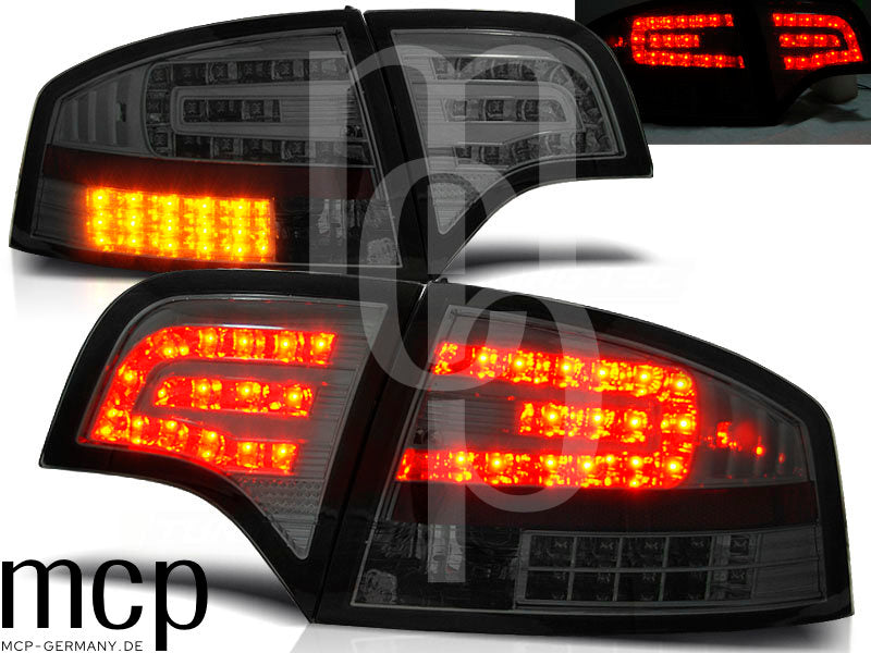 LED Rückleuchten Set für Audi A4 B7 (11/04-03/08) in Schwarz/Smoke
