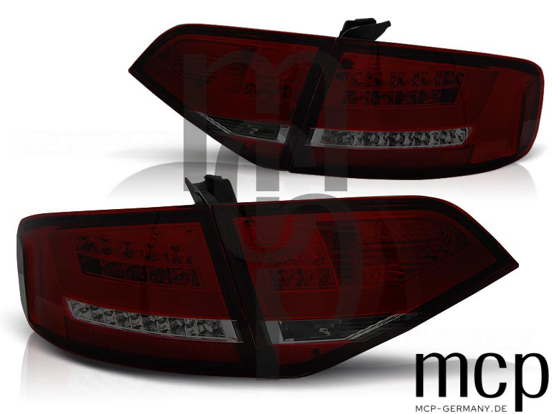 LED Lightbar Rückleuchten Set für Audi A4 B8 (12/07-10/11) in Rot/Smoke