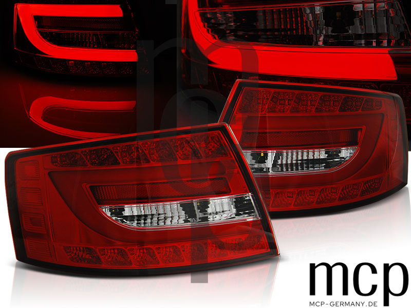 LED Rückleuchten Set für Audi A6 C6 4F (04/04-06/08) in Rot/Klar