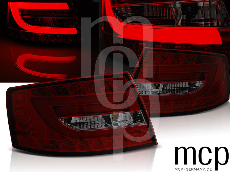 LED Rückleuchten Set für Audi A6 C6 4F (04/04-06/08) in Rot/Smoke