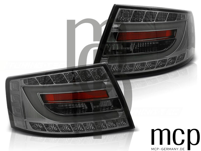 LED Lightbar Rückleuchten Set für Audi A6 C6 (4F) Limousine (04/04 bis 06/08) in Smoke