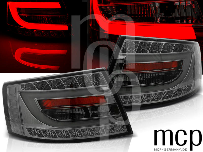 LED Lightbar Rückleuchten Set für Audi A6 C6 (4F) Limousine (04/04 bis 06/08) in Smoke