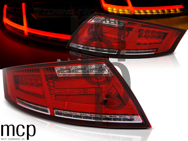 Voll LED Rückleuchten Set für Audi TT 8J Coupé, Cabrio und Roadster (06/06-12/14) in Rot/Klar
