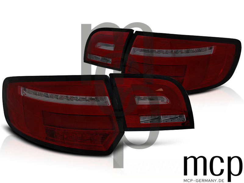 Voll LED Lightbar Rückleuchten Set für Audi A3 8P Sportback (09/04 bis 10/08) in Rot/Smoke mit Dynamischem Blinker