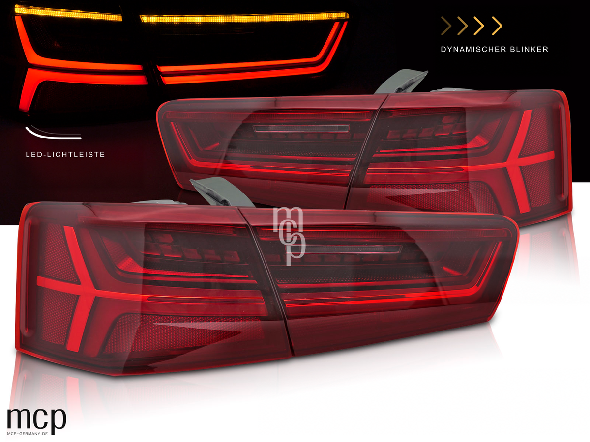 Voll LED Rückleuchten Set für Audi A6 C7 Limousine (2011 bis 2014) mit dynamischem Blinker – Ansicht 1