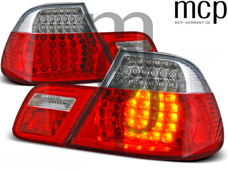 LED Rückleuchten Set für BMW 3er E46 Coupé (1999 bis 2003) in Rot/Klar