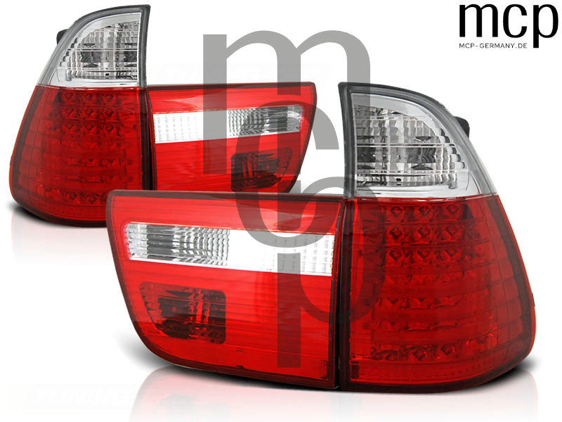 LED Rückleuchten Set für BMW X5 E53 (09/99 bis 10/03) in Rot/Klar
