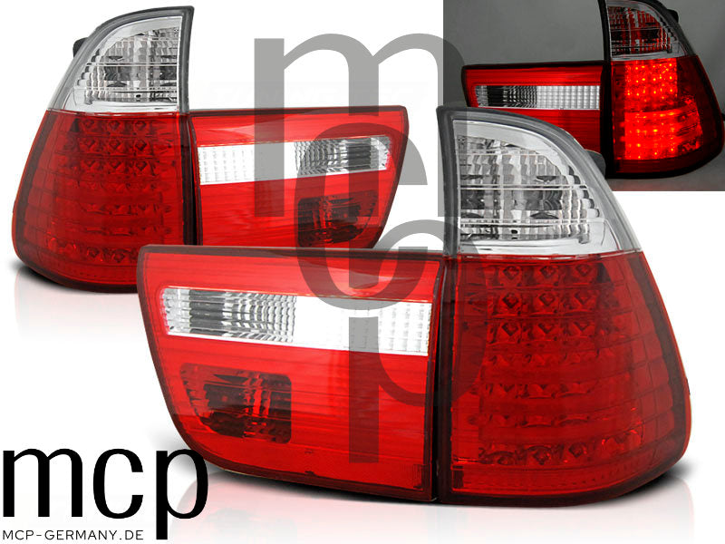 LED Rückleuchten Set für BMW X5 E53 (09/99 bis 10/03) in Rot/Klar