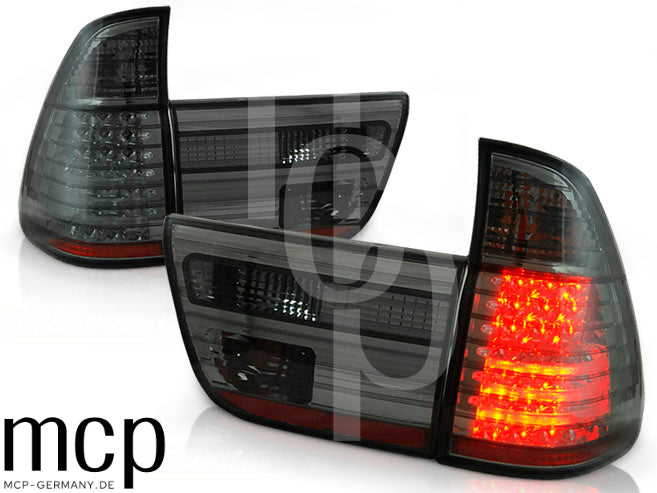 LED Rückleuchten Set für BMW X5 E53 (09/99 bis 10/03) in Schwarz/Smoke