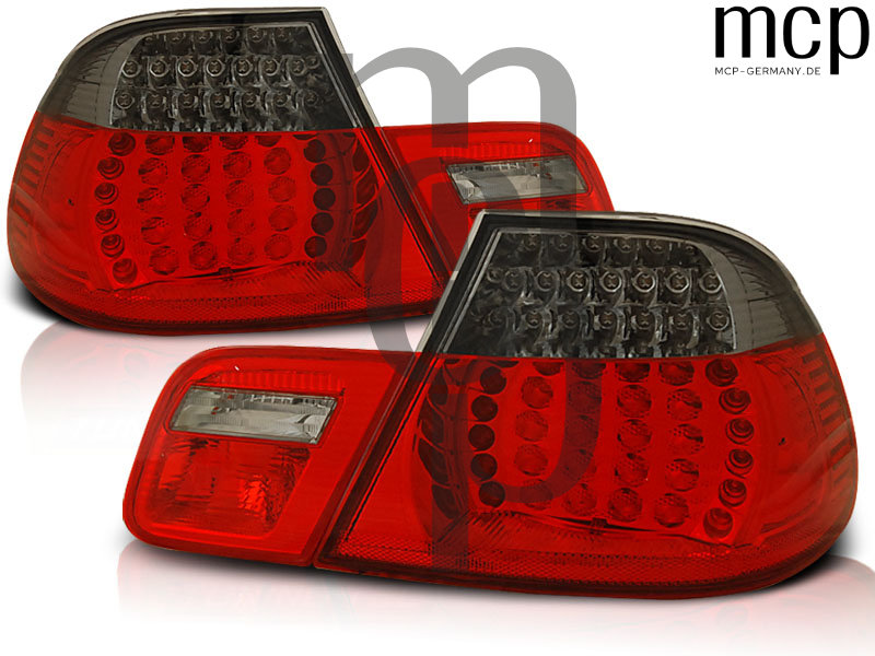 LED Rückleuchten Set für BMW 3er E46 Coupé (1999 bis 2003) in Rot/Smoke