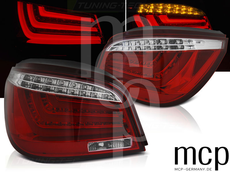 LED Lightbar Rückleuchten Set für BMW 5er E60 (07/03-03/07) Rot/Klar