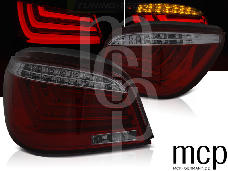 LED Lightbar Rückleuchten Set für BMW 5er E60 (07/03-03/07) Rot/Smoke