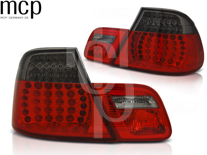 LED Rückleuchten Set für BMW 3er E46 Coupé (2003 bis 2006) in Rot/Smoke