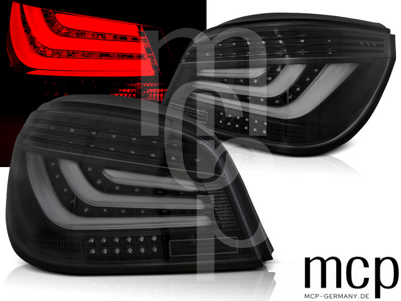LED Lightbar Rückleuchten Set für BMW 5er E60 Limousine (07/03 bis 03/07) in Schwarz