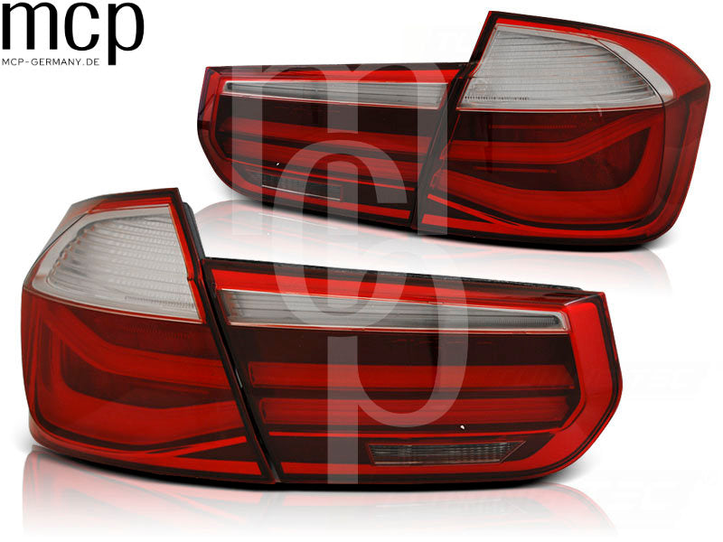 LED Lightbar Rückleuchten für BMW 3er F30 F35 (10/11-10/15) Rot/Smoke