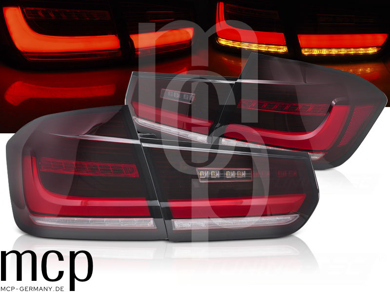 Voll LED Rückleuchten für BMW 3er F30 F35 (10/11–06/19) in Rot/Chrom mit Dynamischem Blinker
