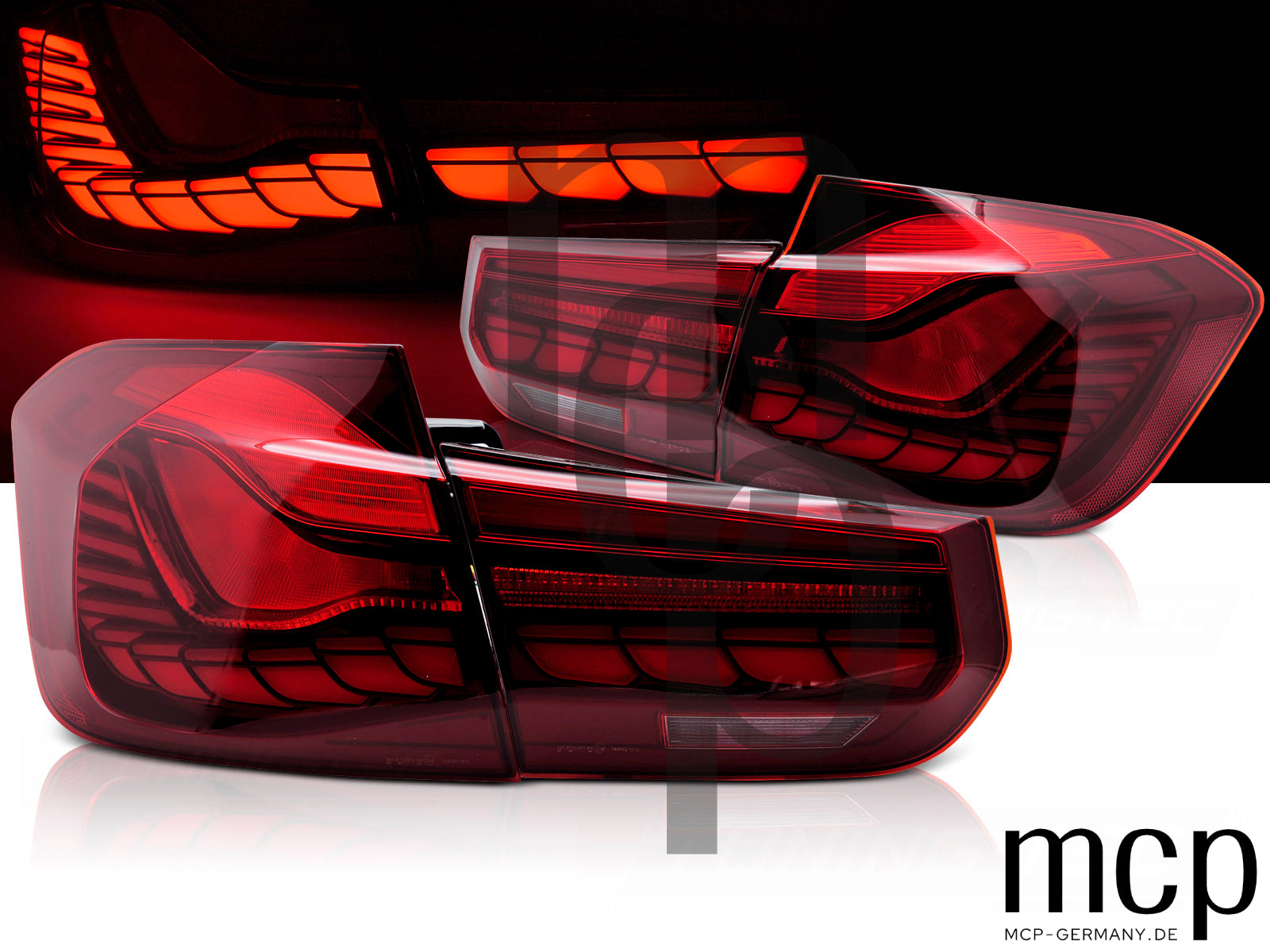 Voll LED Rückleuchten Set für BMW 3er F30/F35 Limousine (10/11 bis 06/19) in Rot mit Dynamischem Blinker