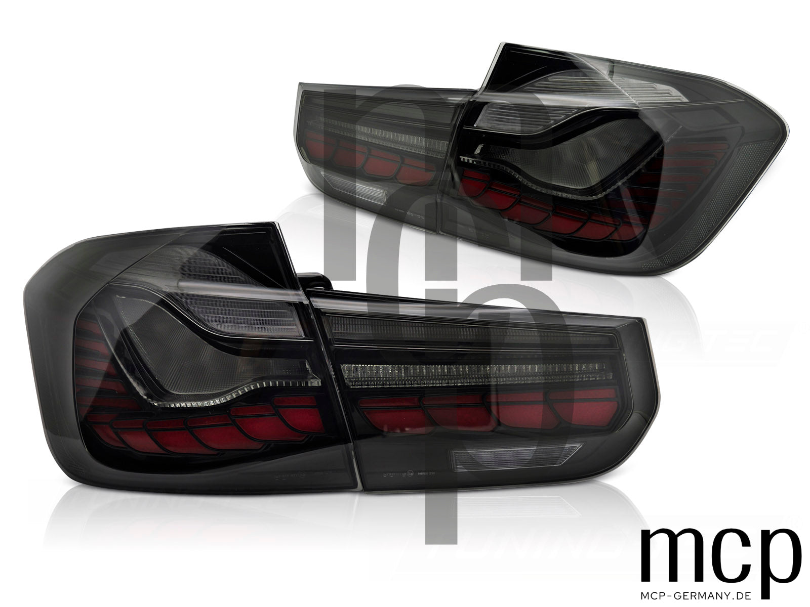 Voll LED Rückleuchten Set für BMW 3er F30/F35 Limousine (10/11 bis 06/19) in Smoke mit Dynamischem Blinker