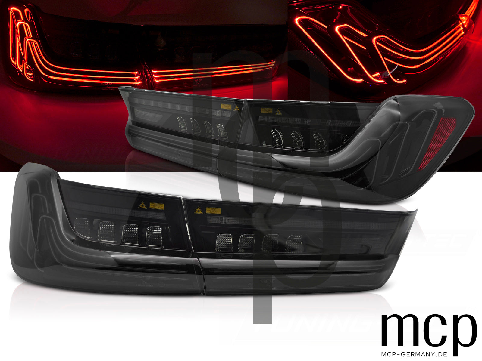 Voll LED Rückleuchten Set für BMW 3er G20 Limousine (03/19 bis 12/22) in Smoke mit Laser-Optik