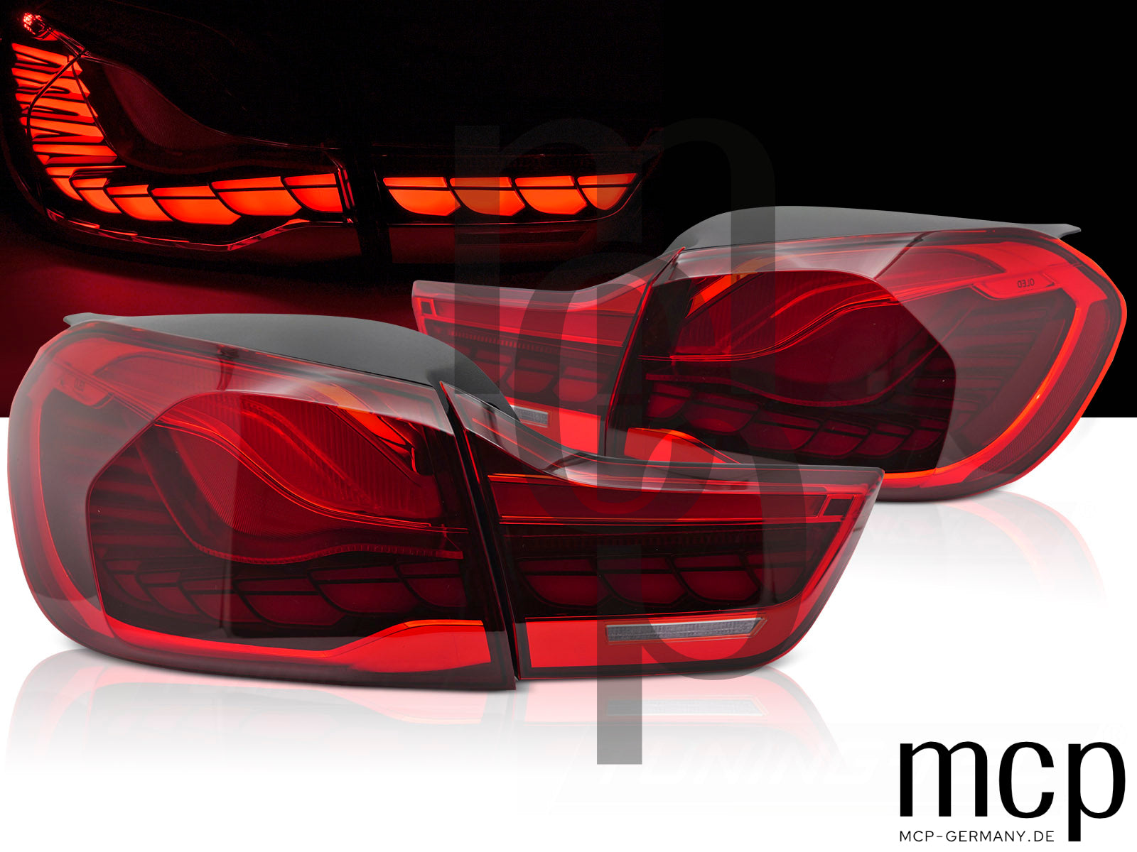 Voll LED Rückleuchten Set für BMW 4er F32/F33/F36/F82/F83 (10/13 bis 06/21) in Rot mit Dynamischem Blinker