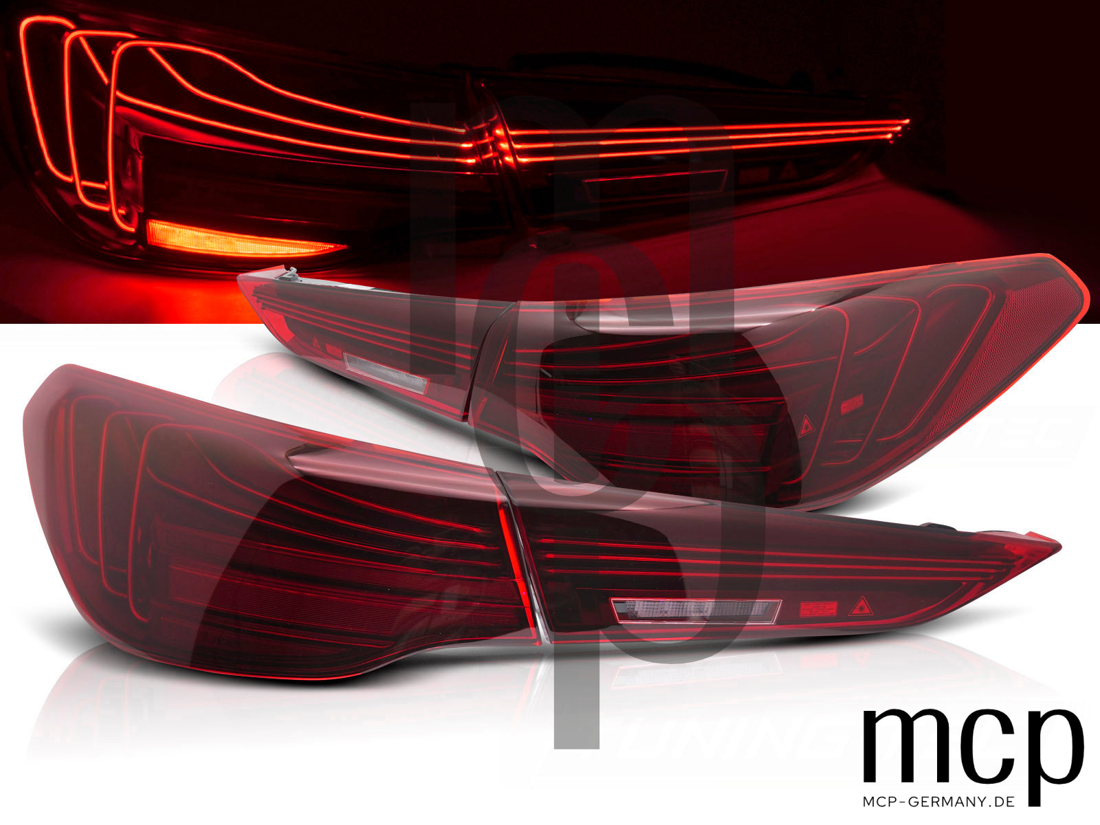 Voll LED LaserLook Rückleuchten Set für BMW 4er G22 Coupé und G23 Cabrio (2020 bis 2024) in Rot mit Dynamischem Blinker