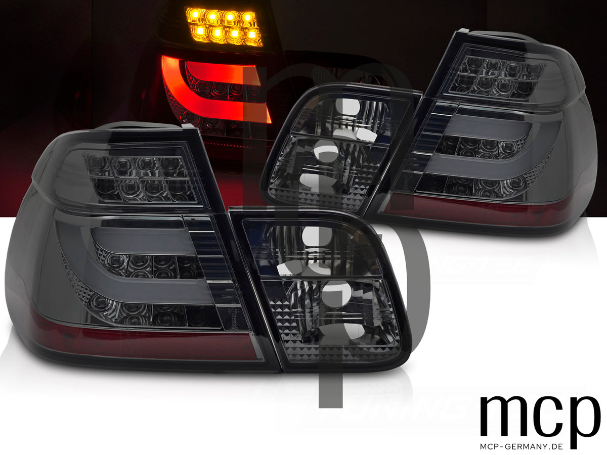 LED Rückleuchten Set für BMW 3er E46 Limousine (1998 bis 2001) in Smoke