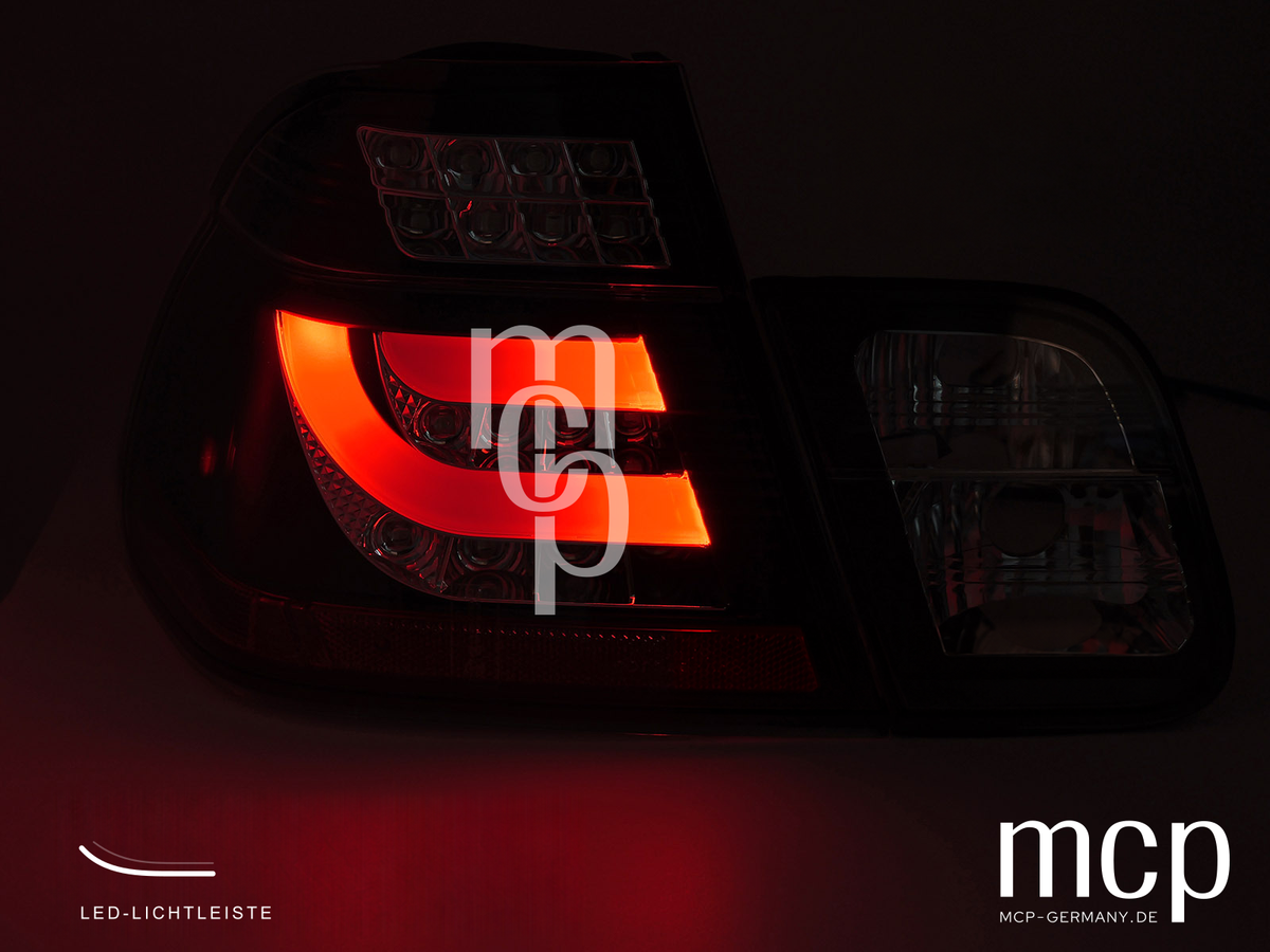 BMW 3er E46 Limousine Rückleuchten LDBMO3 – LED-Lichtleisten eingeschaltet