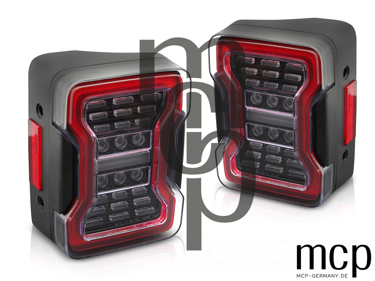 Voll LED Rückleuchten Set für Jeep Wrangler JK (2007 bis 2018) in Schwarz