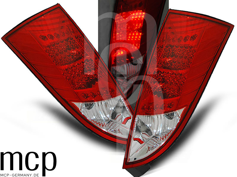 LED Rückleuchten Set für Ford Focus MK1 Fließheck (10/98 bis 12/04) in Rot/Klar