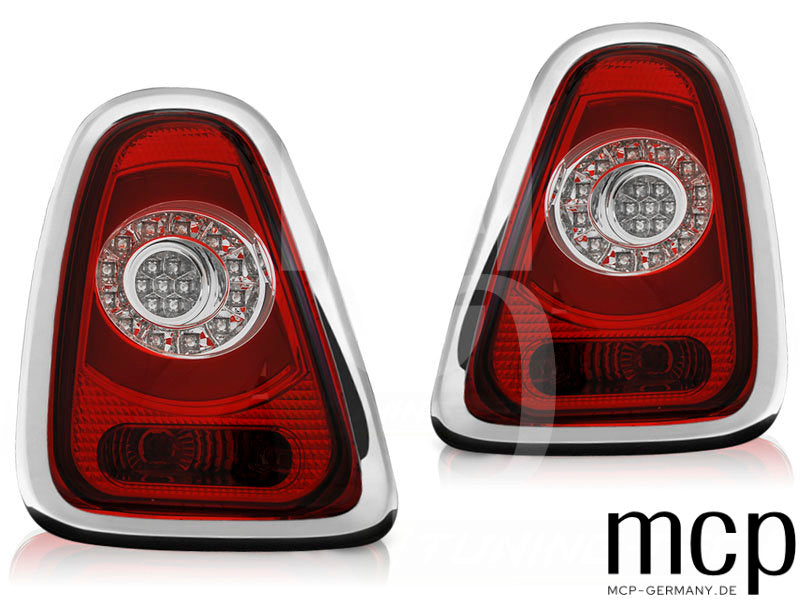 LED Lightbar Rückleuchten Set für Mini Cooper R57 Cabrio (2010 bis 2014) in Rot/Klar