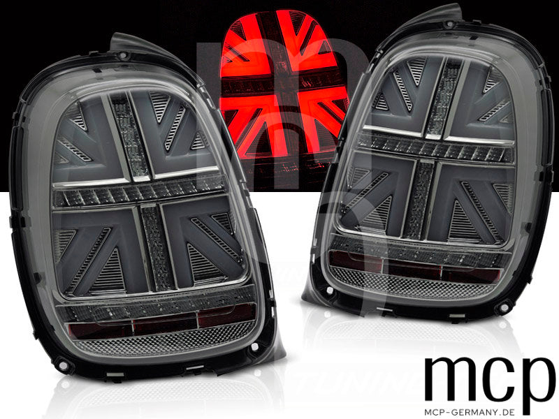 LED Lightbar Rückleuchten Set für MINI Cooper F55 Schrägheck (2012 bis 2017) in Smoke mit dynamischem Blinker