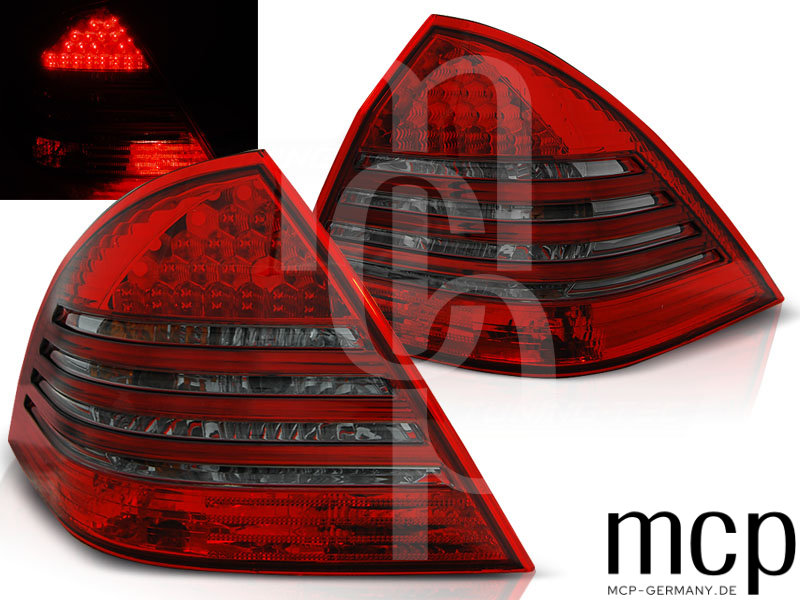 LED Rückleuchten Set für Mercedes-Benz C-Klasse W203 Limousine (2000 bis 2004) in Rot/Smoke