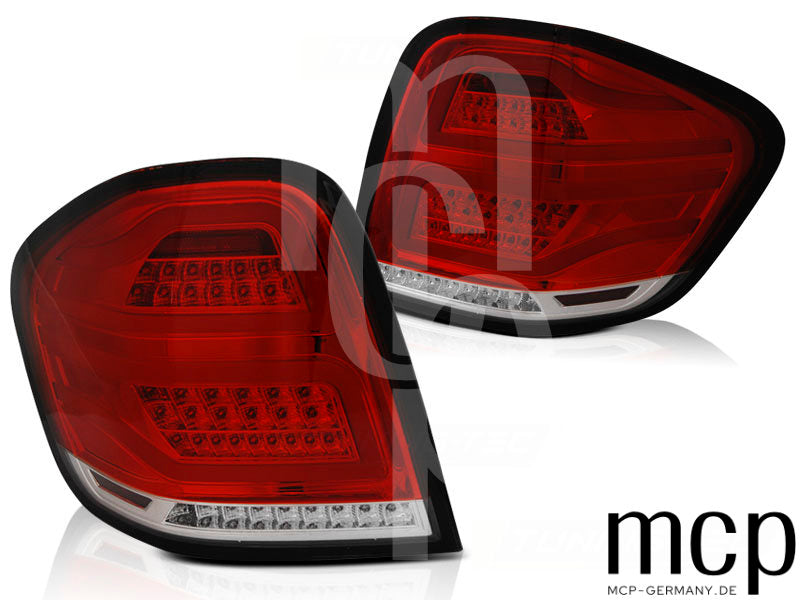 Voll LED Lightbar Rückleuchten Set für Mercedes-Benz M-Klasse ML W164 MOPF (09/08 bis 06/11) in Rot/Klar
