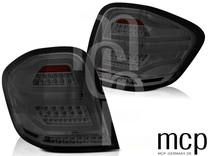 Voll LED Lightbar Rückleuchten Set für Mercedes-Benz M-Klasse ML W164 MOPF (09/08 bis 06/11) in Smoke