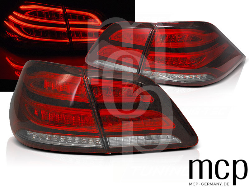 Voll LED Lightbar Rückleuchten Set für Mercedes M-Klasse ML W166 (06/2011 bis 07/2015) in Rot/Klar