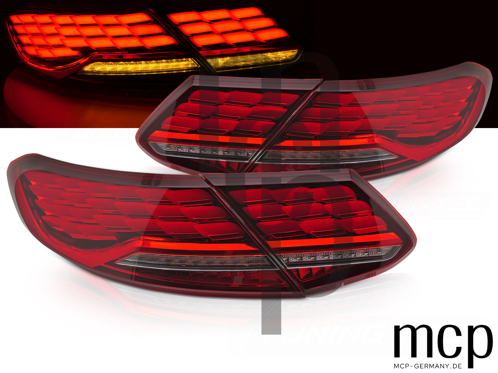LED Rückleuchten Set für Mercedes C-Klasse C205 Coupé (2015 bis 2023) in Rot mit Dynamischem Blinker und Welcome-Light-Funktion